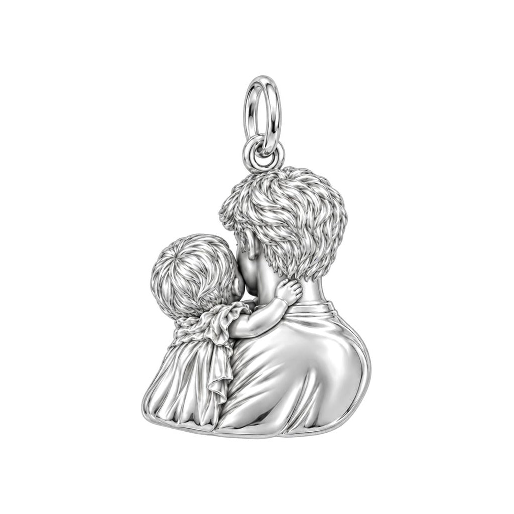 Tender Embrace Fatherhood Huggie Charm Earrings – back of the charm, engraving area