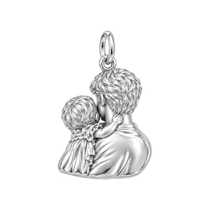 Tender Embrace Fatherhood Huggie Charm Earrings – back of the charm, engraving area