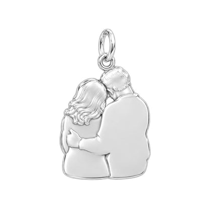 Tender Embrace Photo Charm Bracelet – Personalized Couple Gift – back of the charm, engraving area