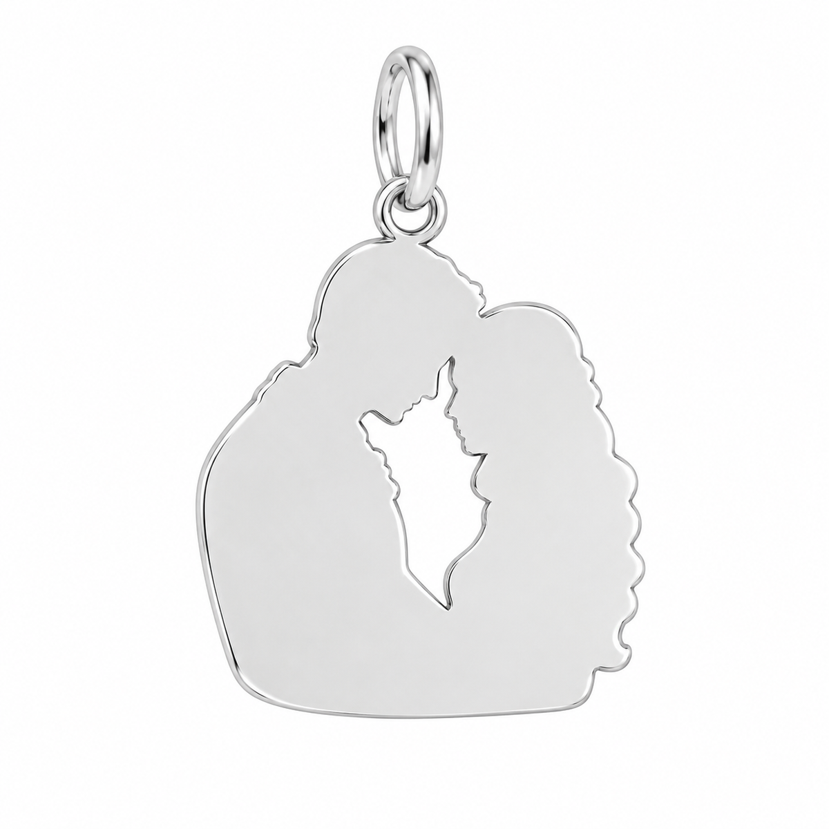 Tender Forehead Kiss Charm Bracelet – Personalized Couple Gift – back of the charm, engraving area