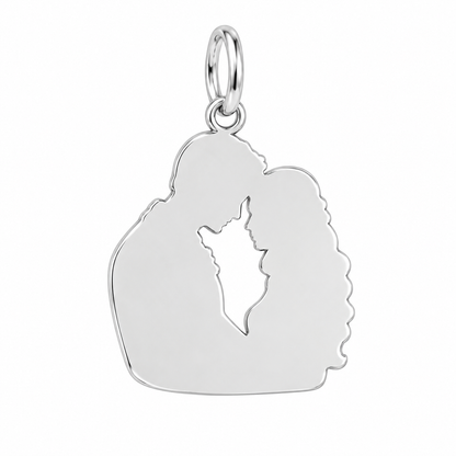 Tender Forehead Kiss Charm Bracelet – Personalized Couple Gift – back of the charm, engraving area