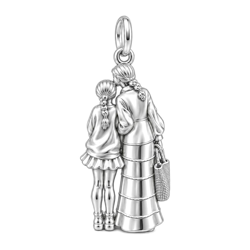 Tender Kiss and Connection Charm Bracelet – Personalized Mom Gift – back of the charm, engraving area