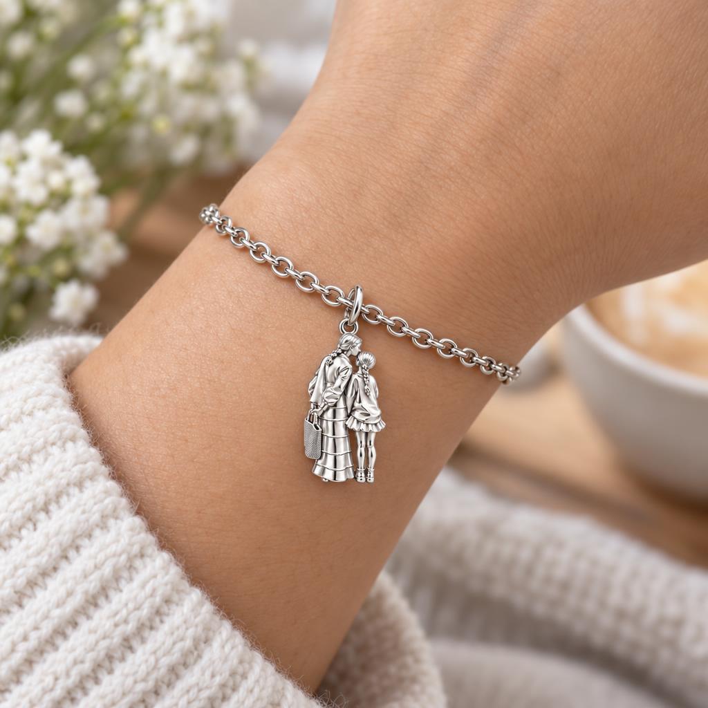 Tender Kiss and Connection Charm Bracelet Set – worn / in use