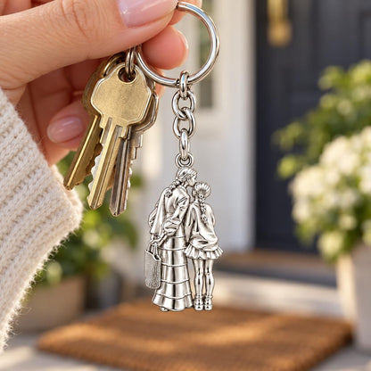 Tender Kiss and Connection Charm Keychain – worn / in use