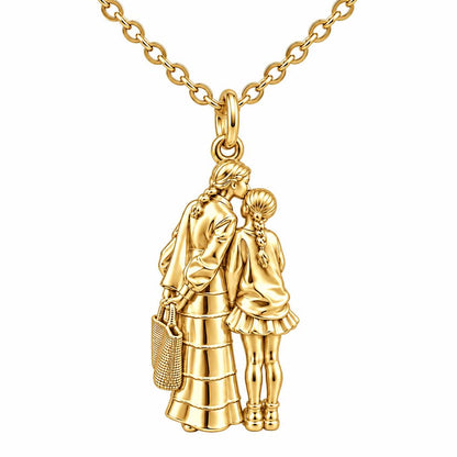 Tender Kiss and Connection Charm Necklace Set – 18K gold, front view