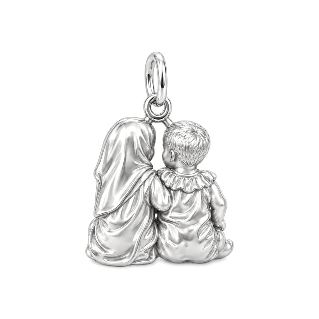Tender Sibling Bond Charm Bracelet Set – back of the charm, engraving area