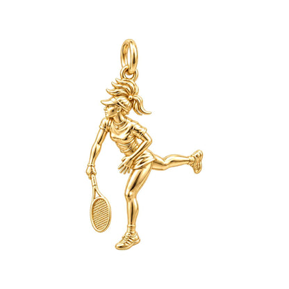 Tennis Lover Bracelet – Personalized Athlete Gift – 18K gold charm, front view