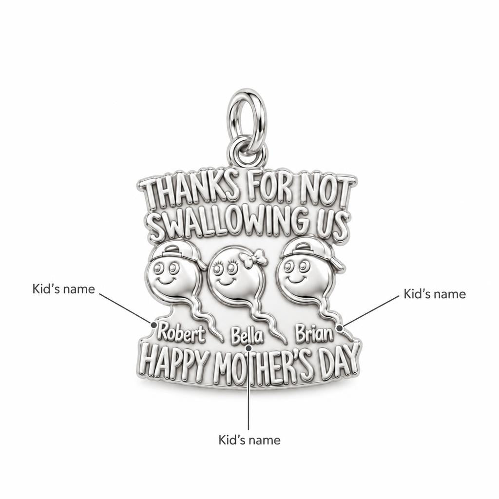Thanks For Not Swallowing Us Charm Bracelet – Personalized Mom Gift – personalization guide