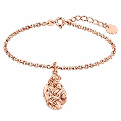The Good Shepherd Charm Bracelet Set – rose gold, front view
