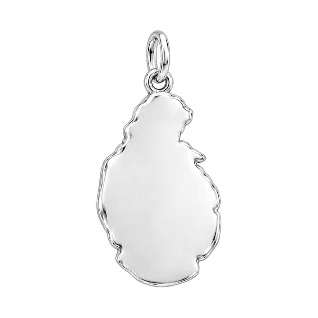 The Good Shepherd Charm Keychain – back of the charm, engraving area