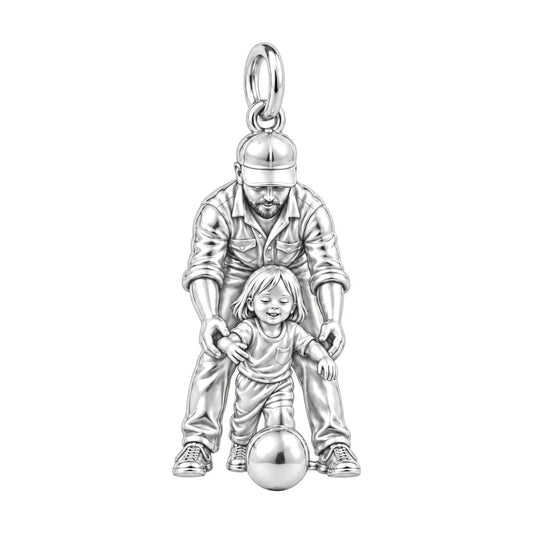 The Memories We Made – Personalized Bowling Keepsake – silver charm, front view