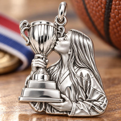 The Moment of Victory Charm Bracelet – Personalized Photo Upload Gift – macro detail of the charm