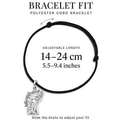 The Night We Met Charm Bracelet – Personalized Couple Gift – adjustable black cord bracelet, 14–24 cm