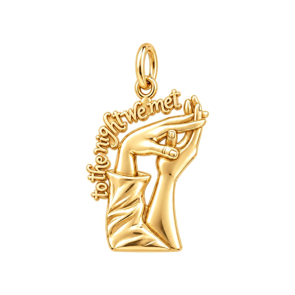 The Night We Met Charm Bracelet – Personalized Couple Gift – 18K gold plated 2 cm charm, front view
