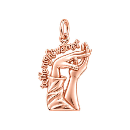 The Night We Met Charm Bracelet – Personalized Couple Gift – rose gold 2 cm charm, front view