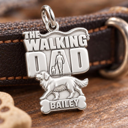 The Walking Dad Charm Bracelet – Personalized Dad Gift – macro detail of the charm