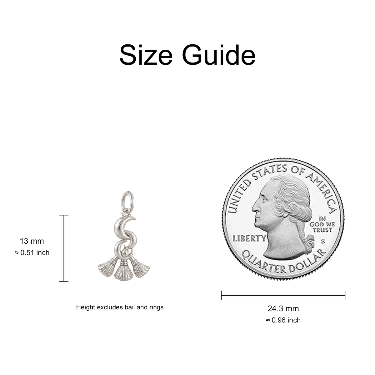 Three Crescent Moons Charm — Size Guide — 13 mm body excluding bail and rings — 50-works-silver-20260916-51