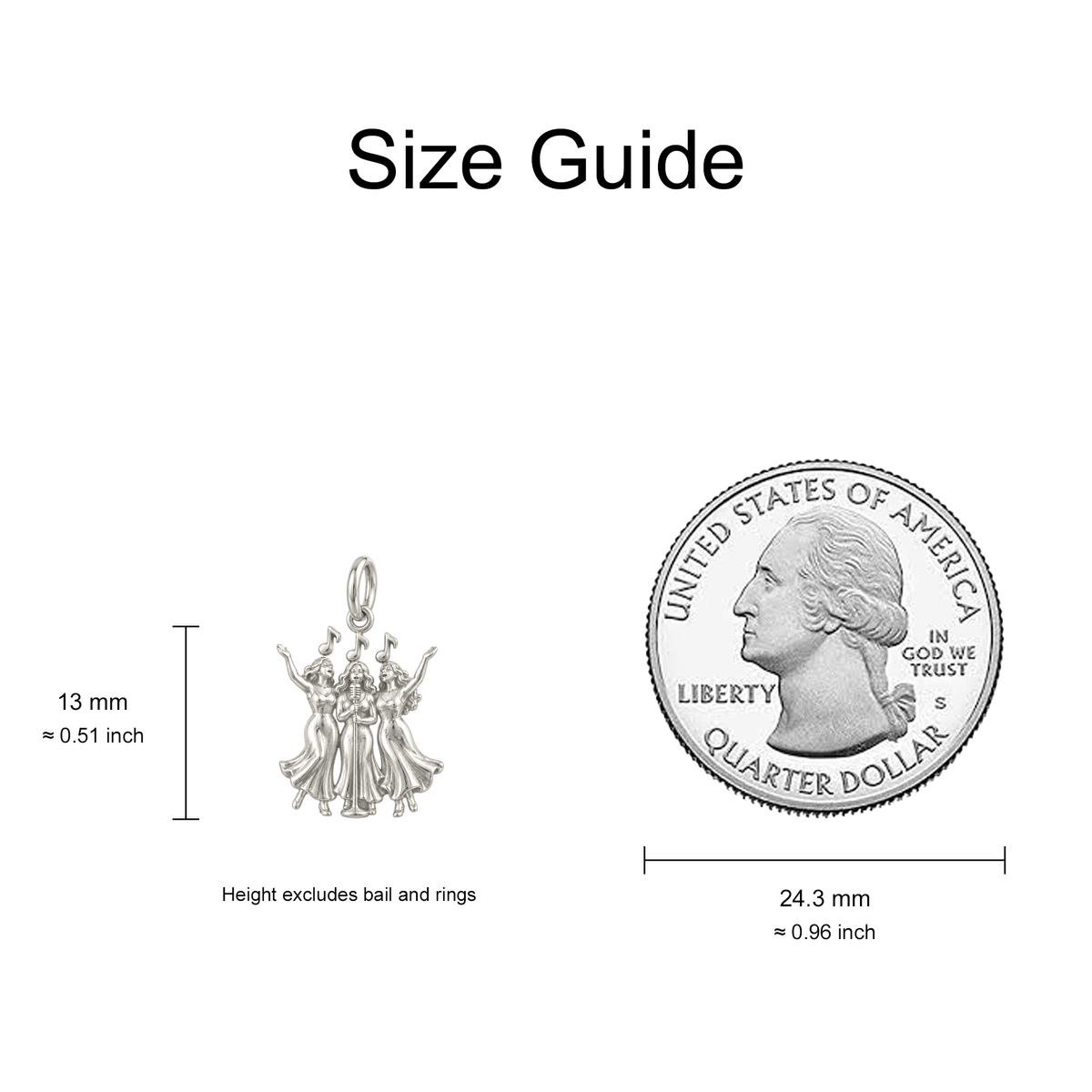 Three Women Singing Charm — Size Guide — 13 mm body excluding bail and rings — 50-works-silver-20260916-57