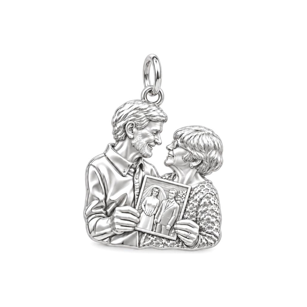 Through the Years Charm Bracelet – Personalized Couple Gift – silver charm, front view