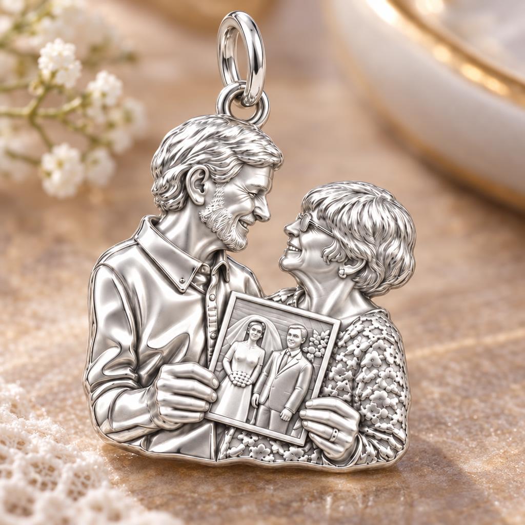 Through the Years Charm Bracelet – Personalized Couple Gift – macro detail of the charm