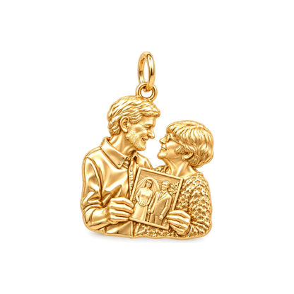 Through the Years Charm Bracelet – Personalized Couple Gift – 18K gold charm, front view