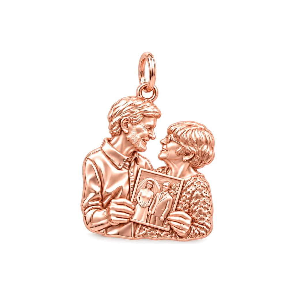 Through the Years Charm Bracelet – Personalized Couple Gift – rose gold charm, front view