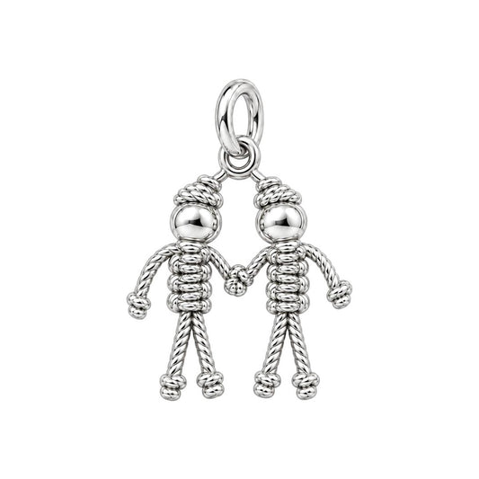 Tied Together Lovers Charm Bracelet – Personalized Couple Gift – back of the charm, engraving area