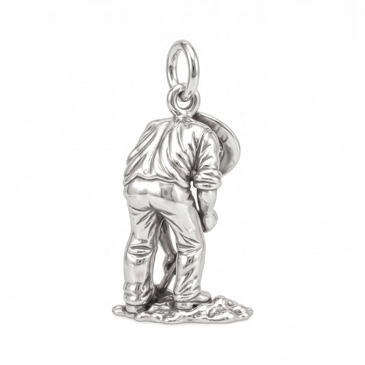 Tilling The Earth Charm Bracelet – Personalized Farmer Gift – macro detail of the charm