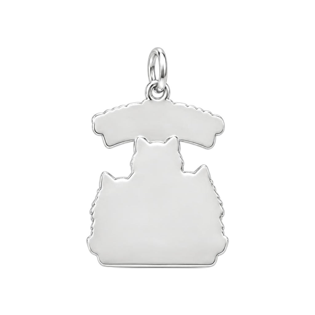 Tiny Furry Overlords Charm Bracelet – Personalized Cat Mom Gift – back of the charm, engraving area