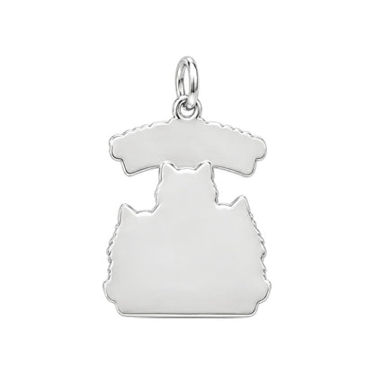Tiny Furry Overlords Charm Bracelet – Personalized Cat Mom Gift – back of the charm, engraving area