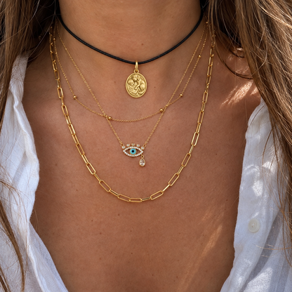 Tiny Hands Gentle Paws Charm — necklace model photo | skill-1126-20260910