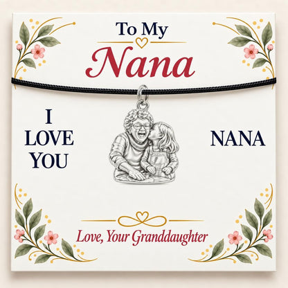 To My Nana: Nana's Sweetest Hug Charm Bracelet