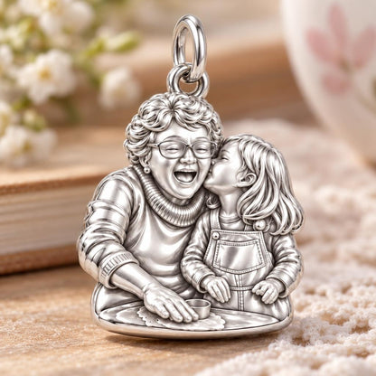 To My Nana: Nana's Sweetest Hug Charm Bracelet – macro detail of the charm