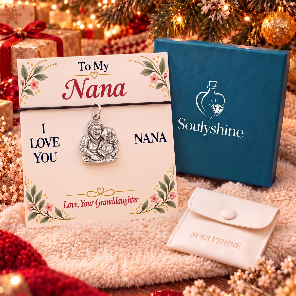 To My Nana: Nana's Sweetest Hug Charm Bracelet