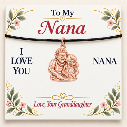 To My Nana: Nana's Sweetest Hug Charm Bracelet