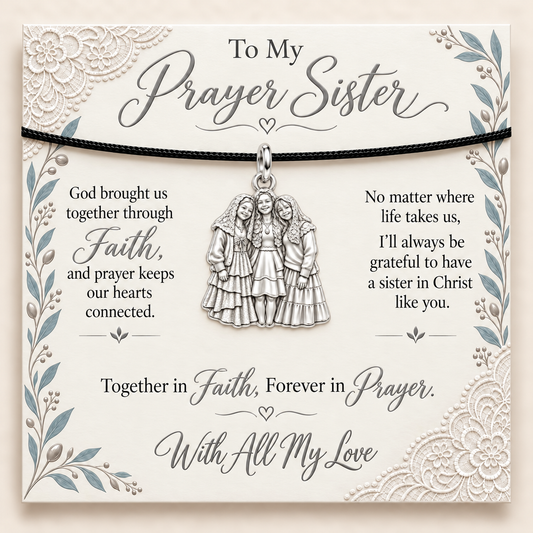 To My Prayer Sister: Together In Faith Charm Bracelet