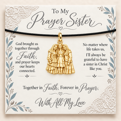 To My Prayer Sister: Together In Faith Charm Bracelet