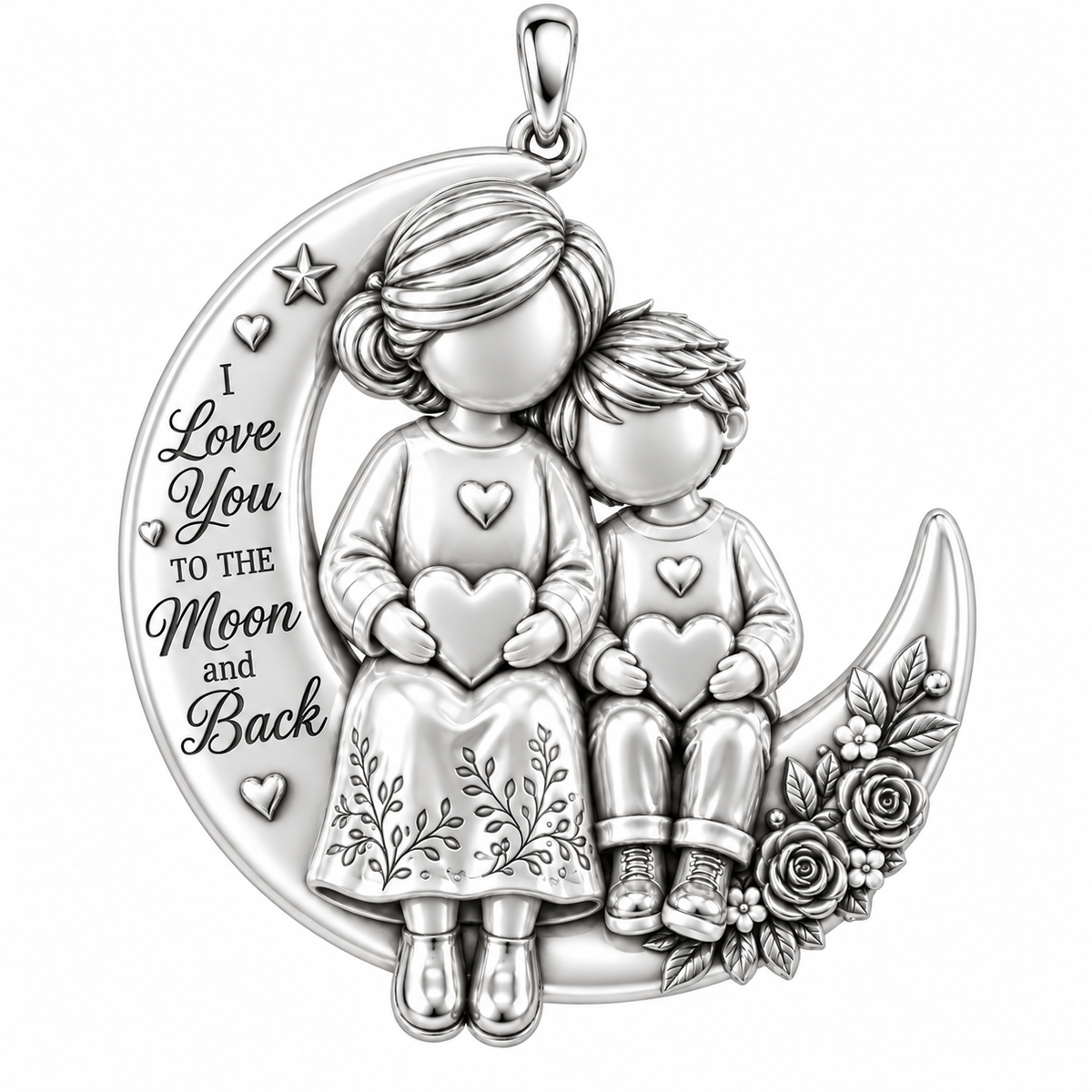 To the Moon and Back Moonlit Bond Charm and Polyester Cord Bracelet Set
