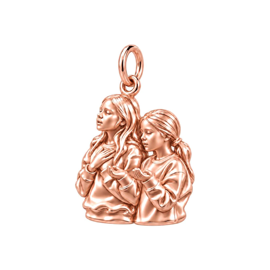 Together in Faith Charm Bracelet – Personalized Prayer Partners Gift – rose gold charm, front view