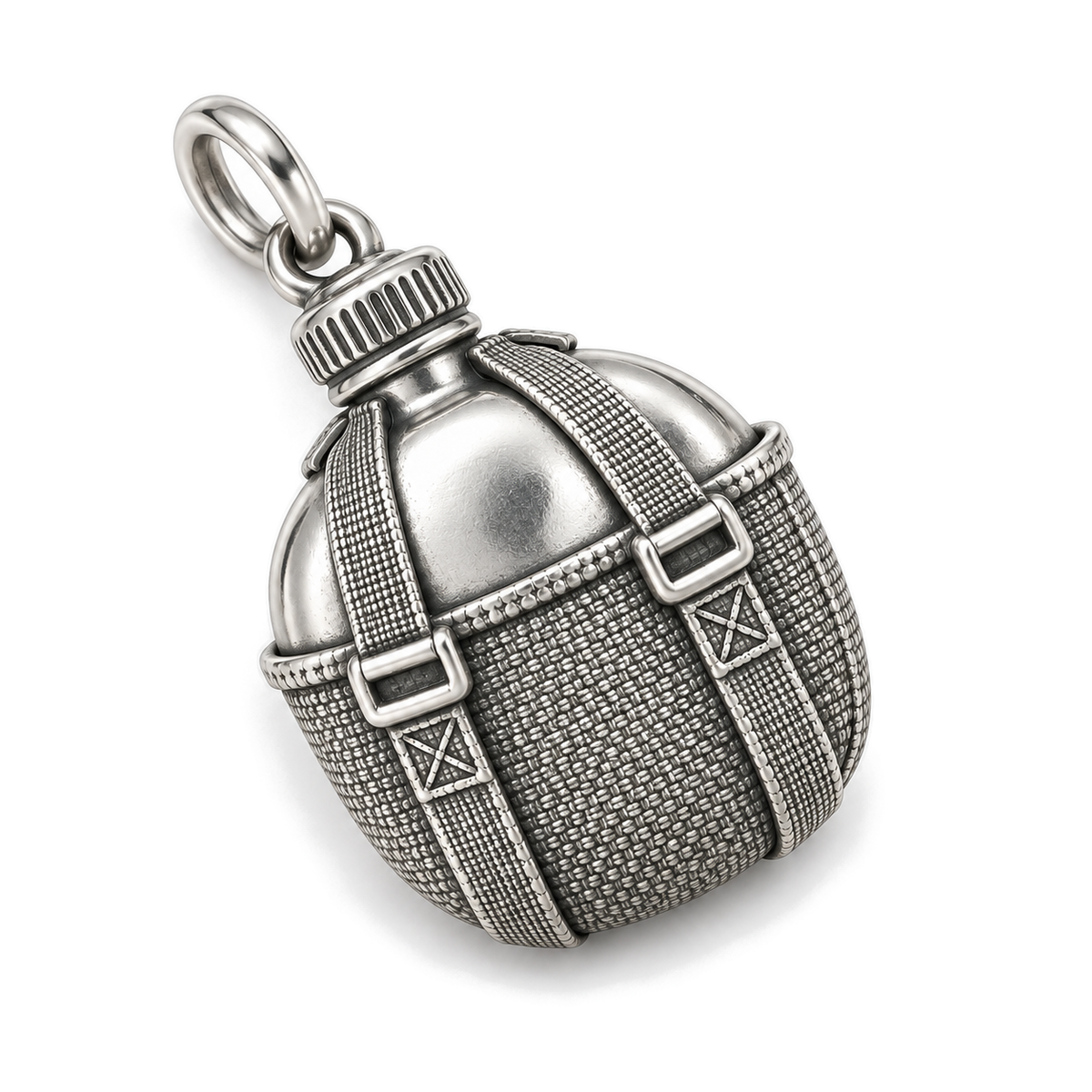 Trail Canteen Charm — Silver Super Macro | charm-topics-remaining-444-2026-09-14 | topic-266