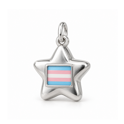 Trans Pride Star Charm — Silver | charm-topics-remaining-444-2026-09-14 | topic-308