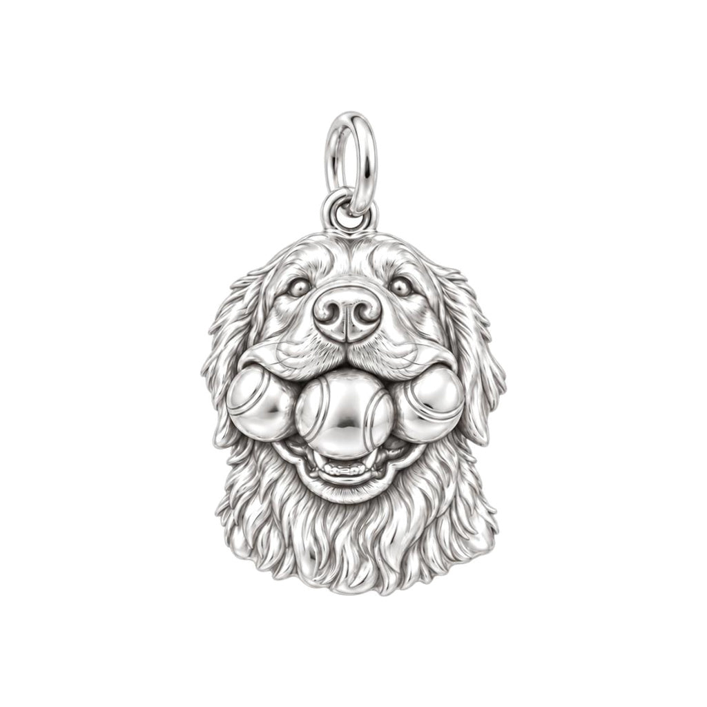 Triple Tennis Ball Golden Retriever Charm and Polyester Cord Bracelet Set