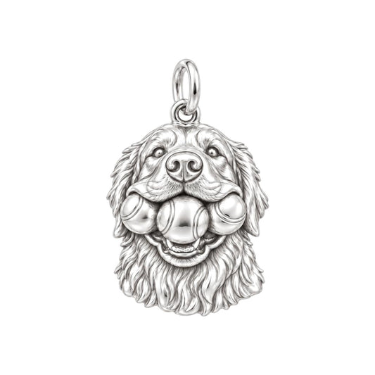 Triple Tennis Ball Golden Retriever Charm and Polyester Cord Bracelet Set