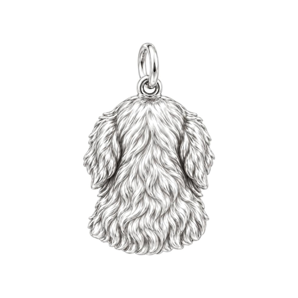 Triple Tennis Ball Golden Retriever Charm Necklace Set – back of the charm, engraving area