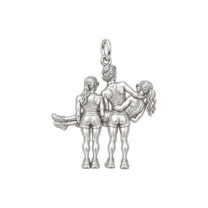 Triumphant Team Finish Charm Bracelet – Personalized Athlete Gift – back of the charm, engraving area