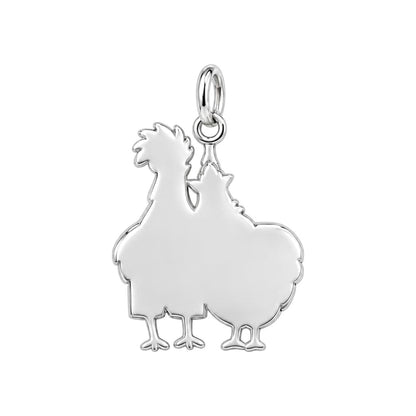 Tropical Chicken Couple Keepsake Plaque – back of the charm, engraving area