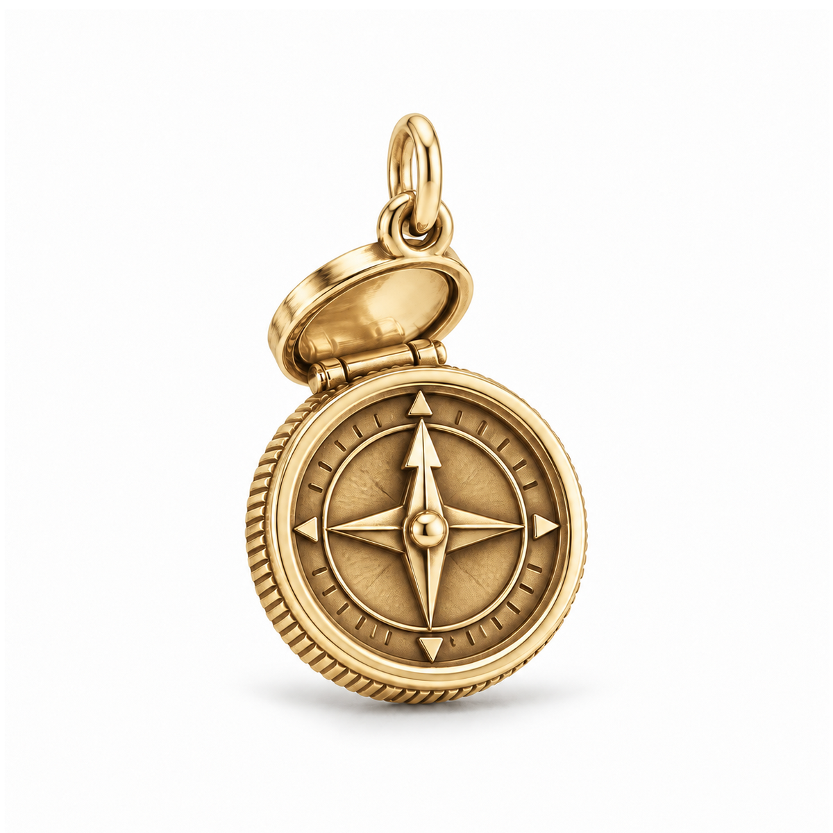 True North Compass Charm — Gold | charm-topics-remaining-444-2026-09-14 | topic-269
