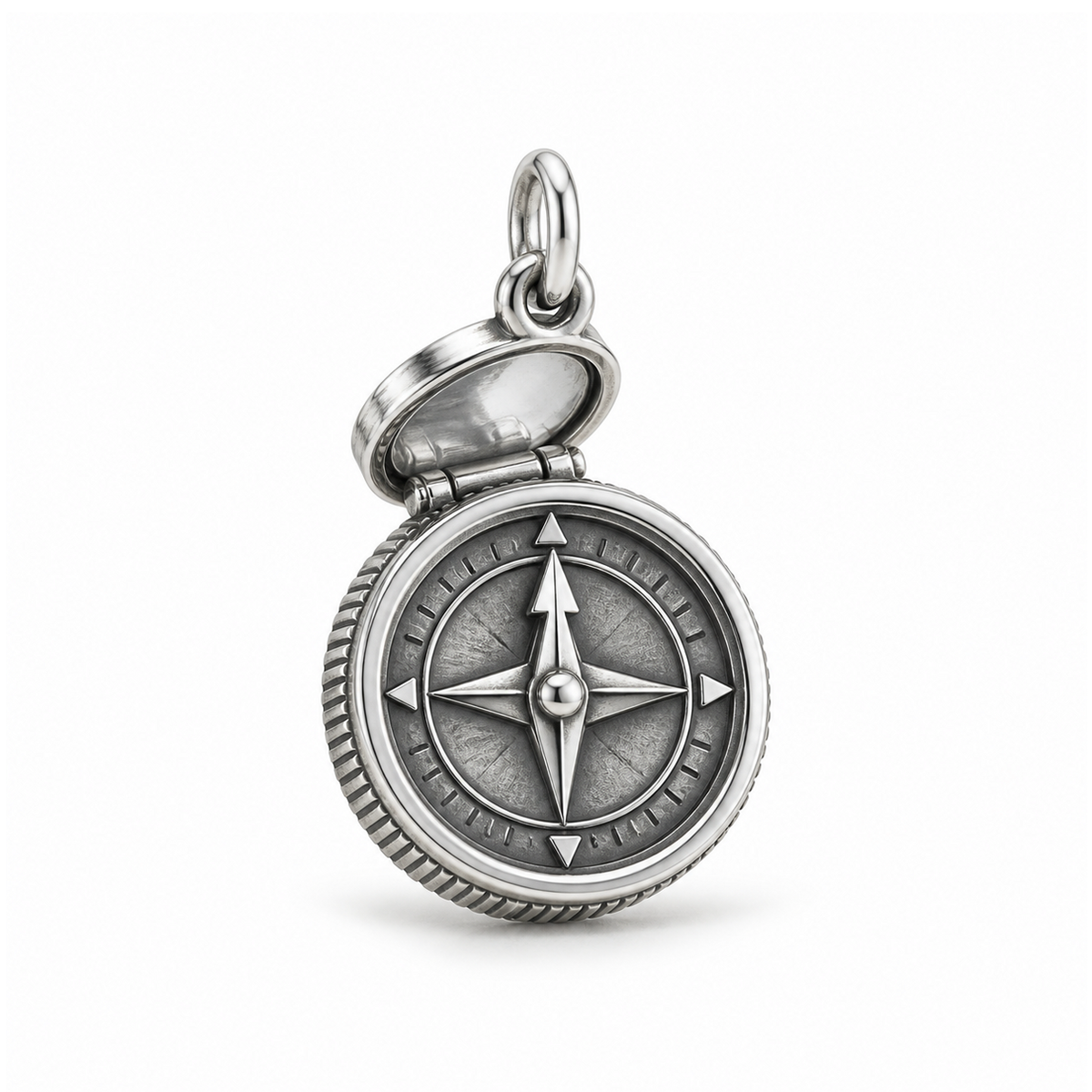 True North Compass Charm — Silver | charm-topics-remaining-444-2026-09-14 | topic-269