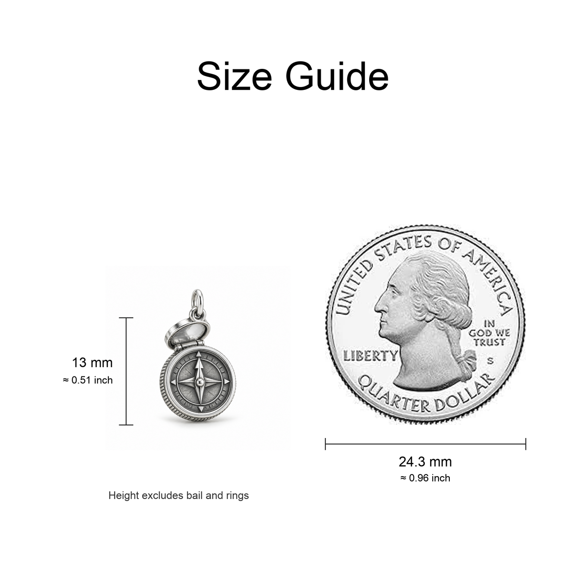 True North Compass Charm — Size Guide | charm-topics-remaining-444-2026-09-14 | topic-269