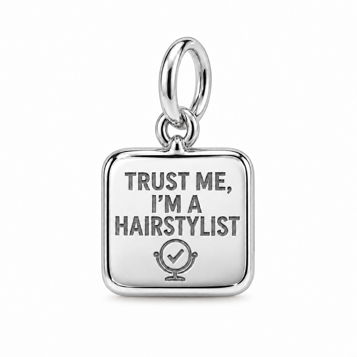 Trust Me, I'm a Hairstylist Dangle Charm | Silver | sha256:bcee78cc047fa517b66140ffe5d1bf71552f64023c9c37c0f3aaf78ace04ab3c